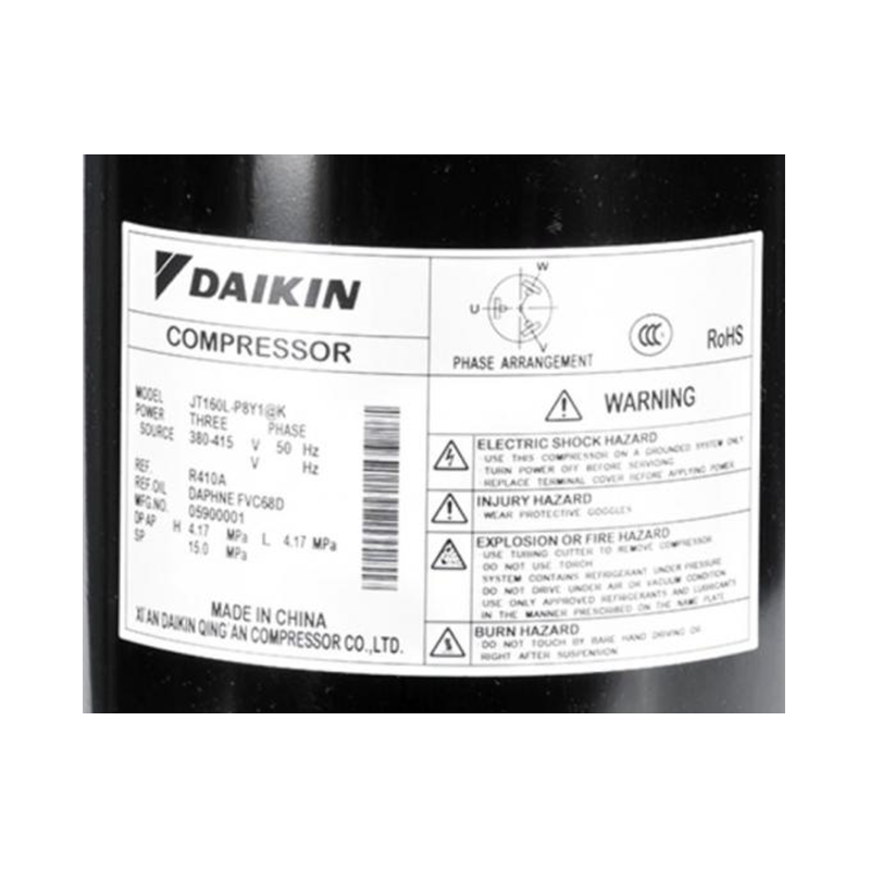 Rotary 2 Tonnen Aircond Luftkompressor Aircond Daikin JT160L-P8Y1 Industries 